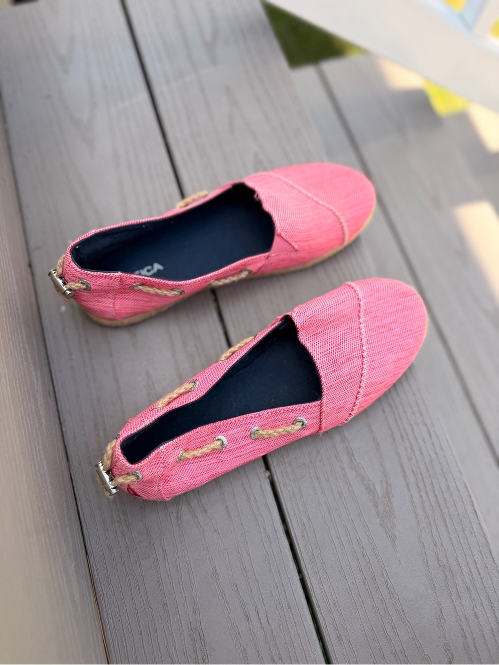 Nautica Coral Pink Slip-On Espadrille Flats